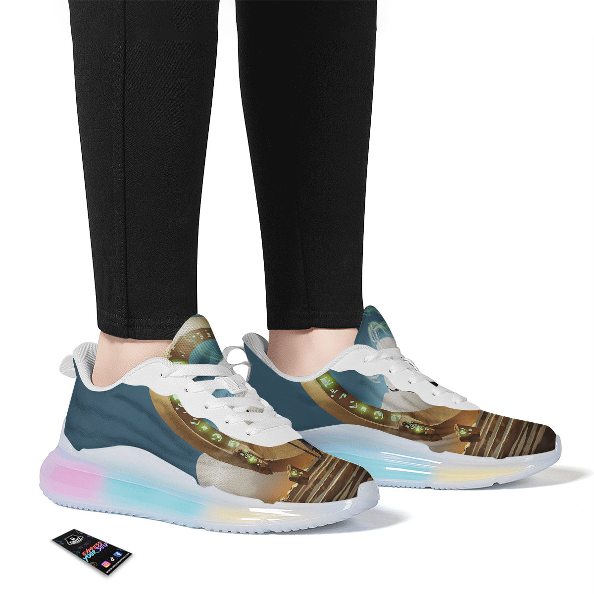 Wizard And Gate Print Running Sneakers-grizzshop