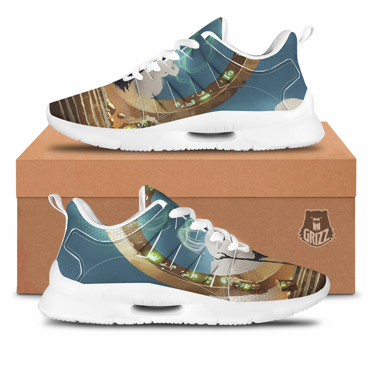 Wizard And Gate Print Tennis Shoes-grizzshop