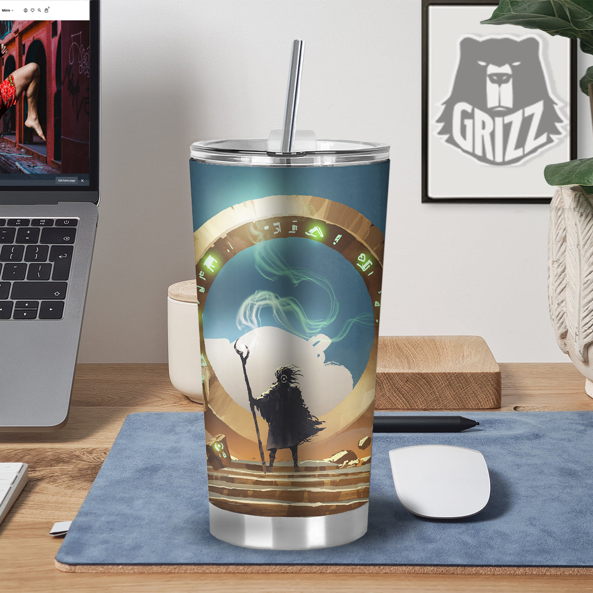 Wizard And Gate Print Tumbler-grizzshop