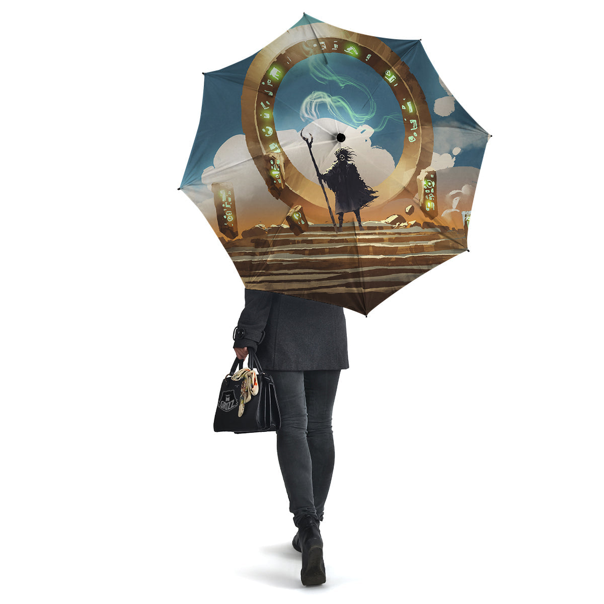 Wizard And Gate Print Umbrella-grizzshop