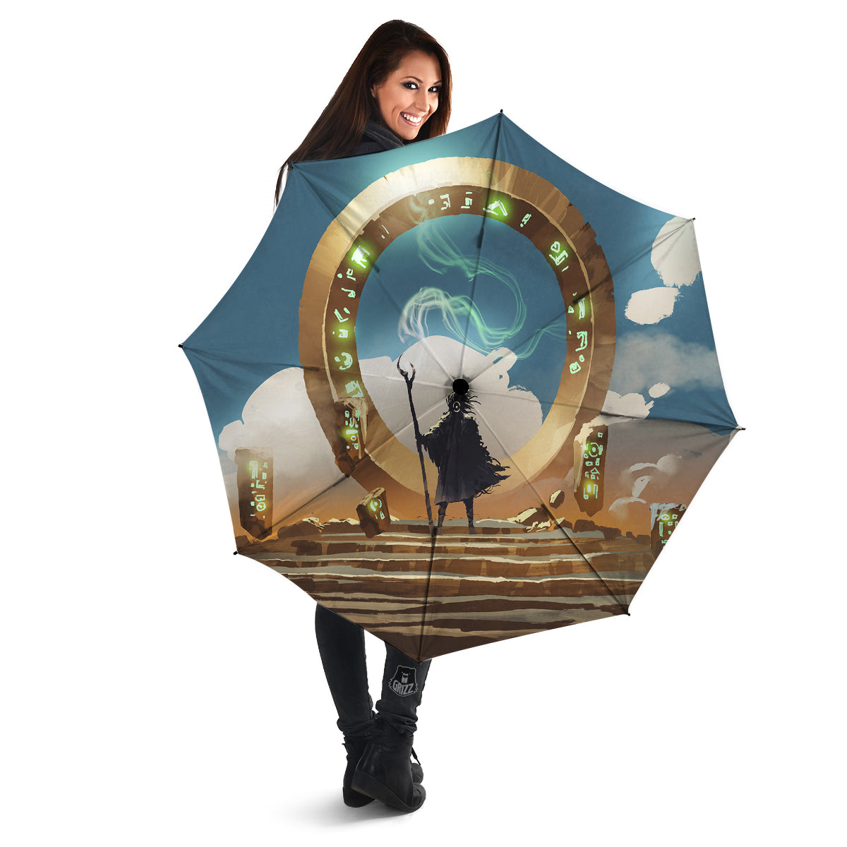 Wizard And Gate Print Umbrella-grizzshop