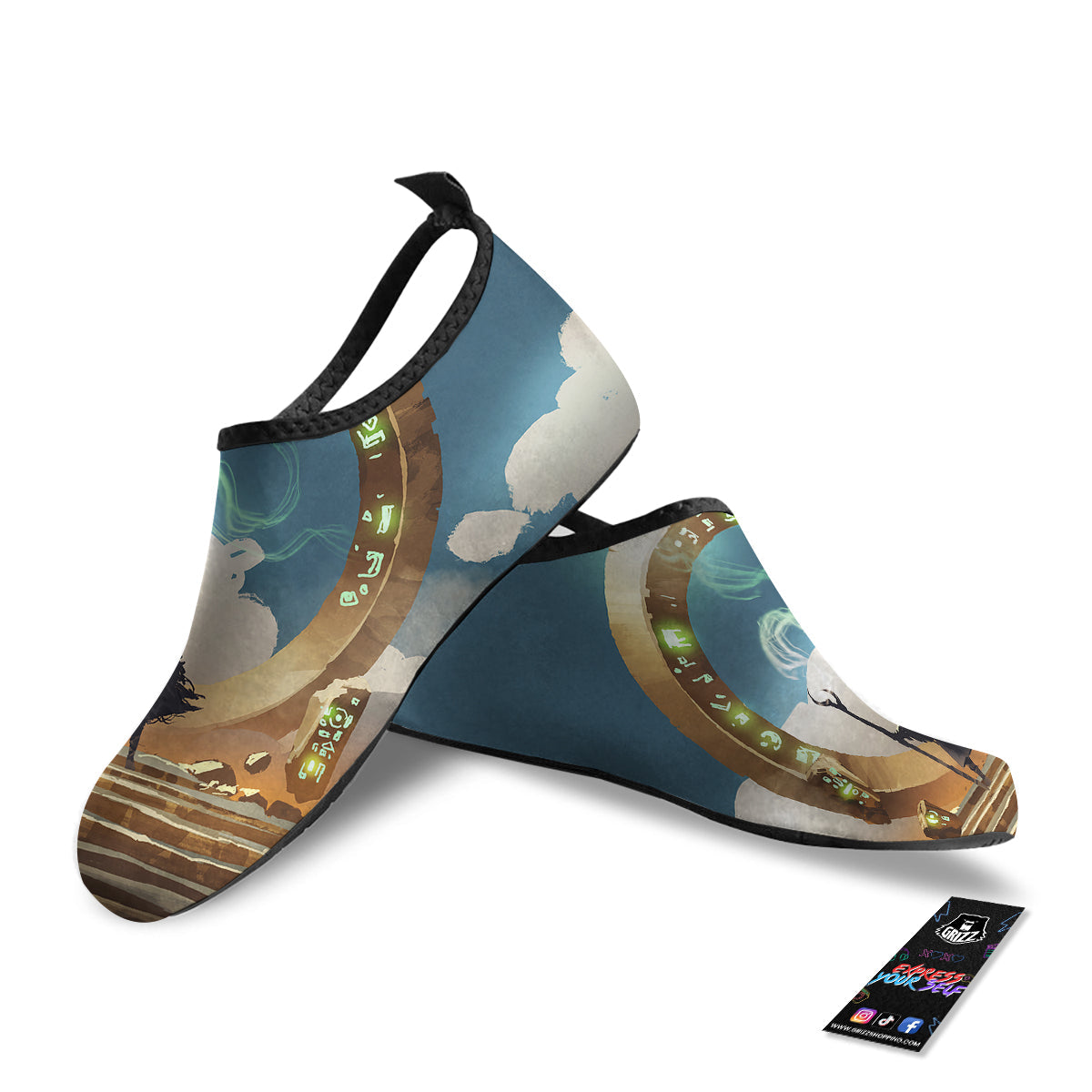 Wizard And Gate Print Water Shoes-grizzshop