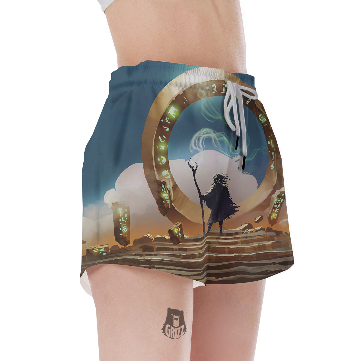 Wizard And Gate Print Women's Shorts-grizzshop