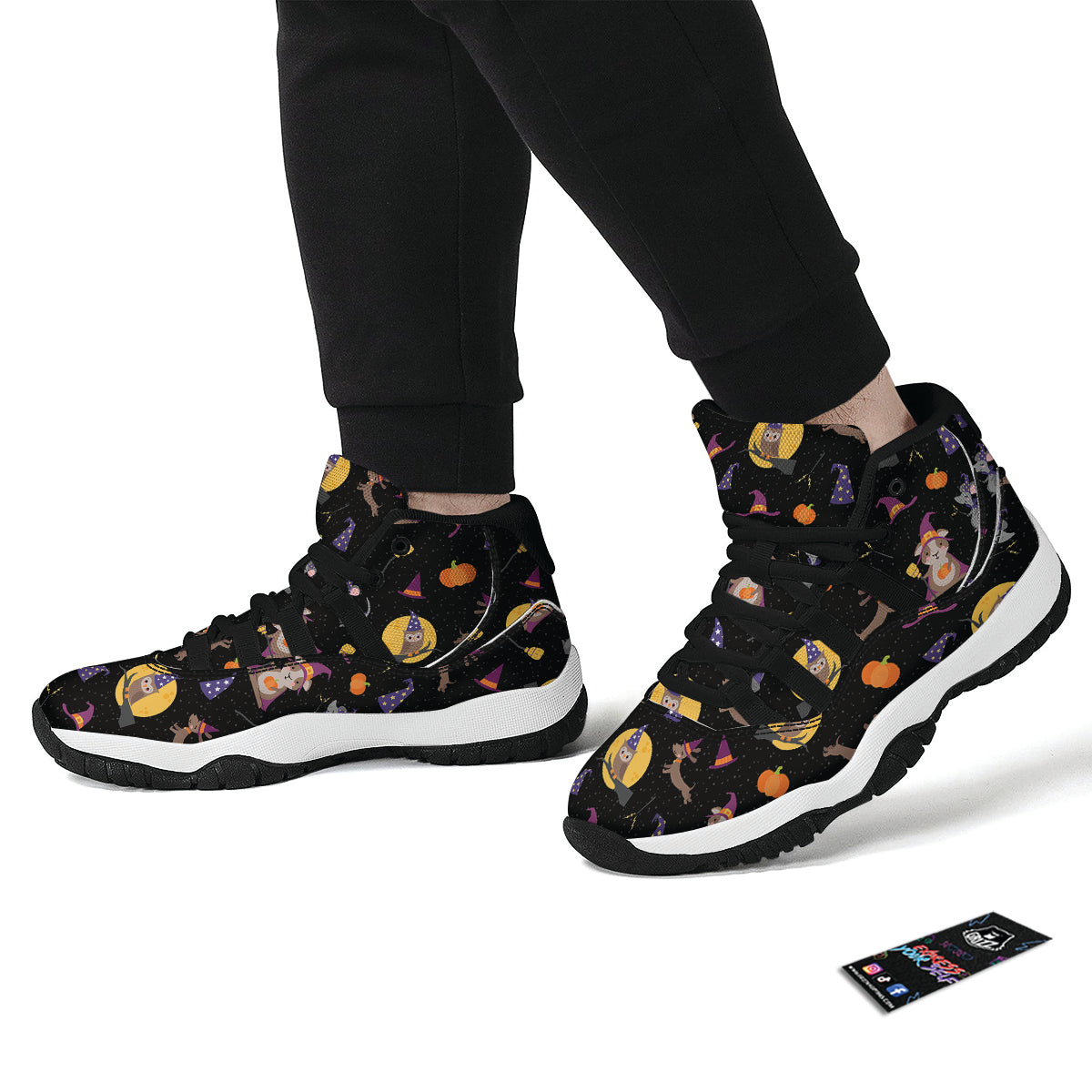 Wizard Animal Print Pattern Black Bball Shoes-grizzshop