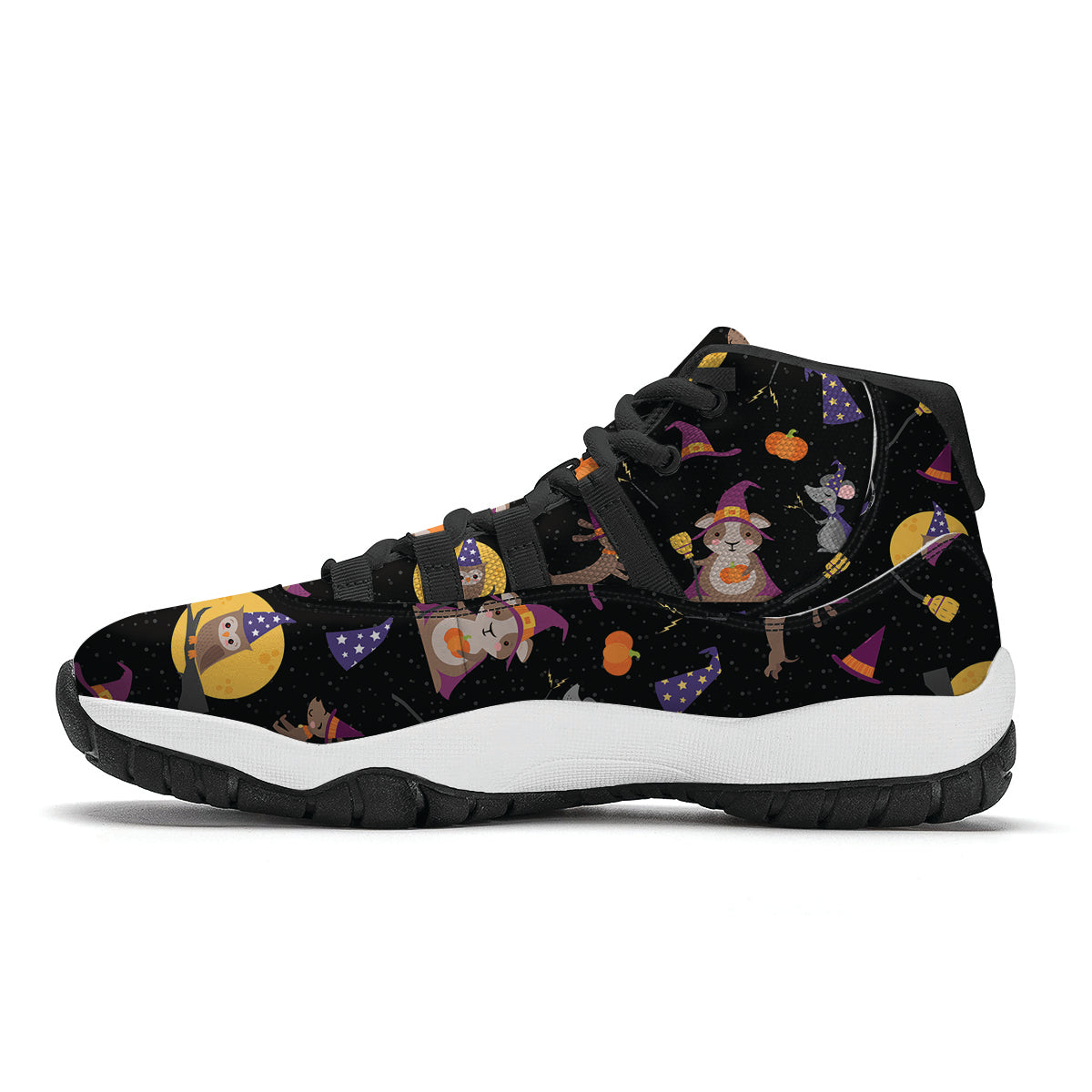 Wizard Animal Print Pattern Black Bball Shoes-grizzshop