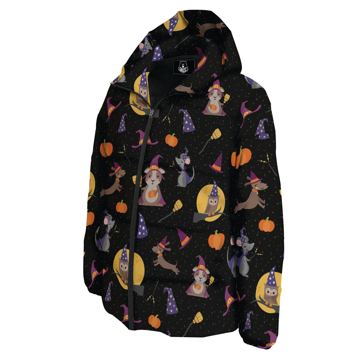 Wizard Animal Print Pattern Down Jacket-grizzshop
