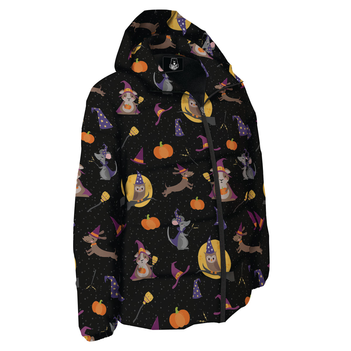 Wizard Animal Print Pattern Down Jacket-grizzshop