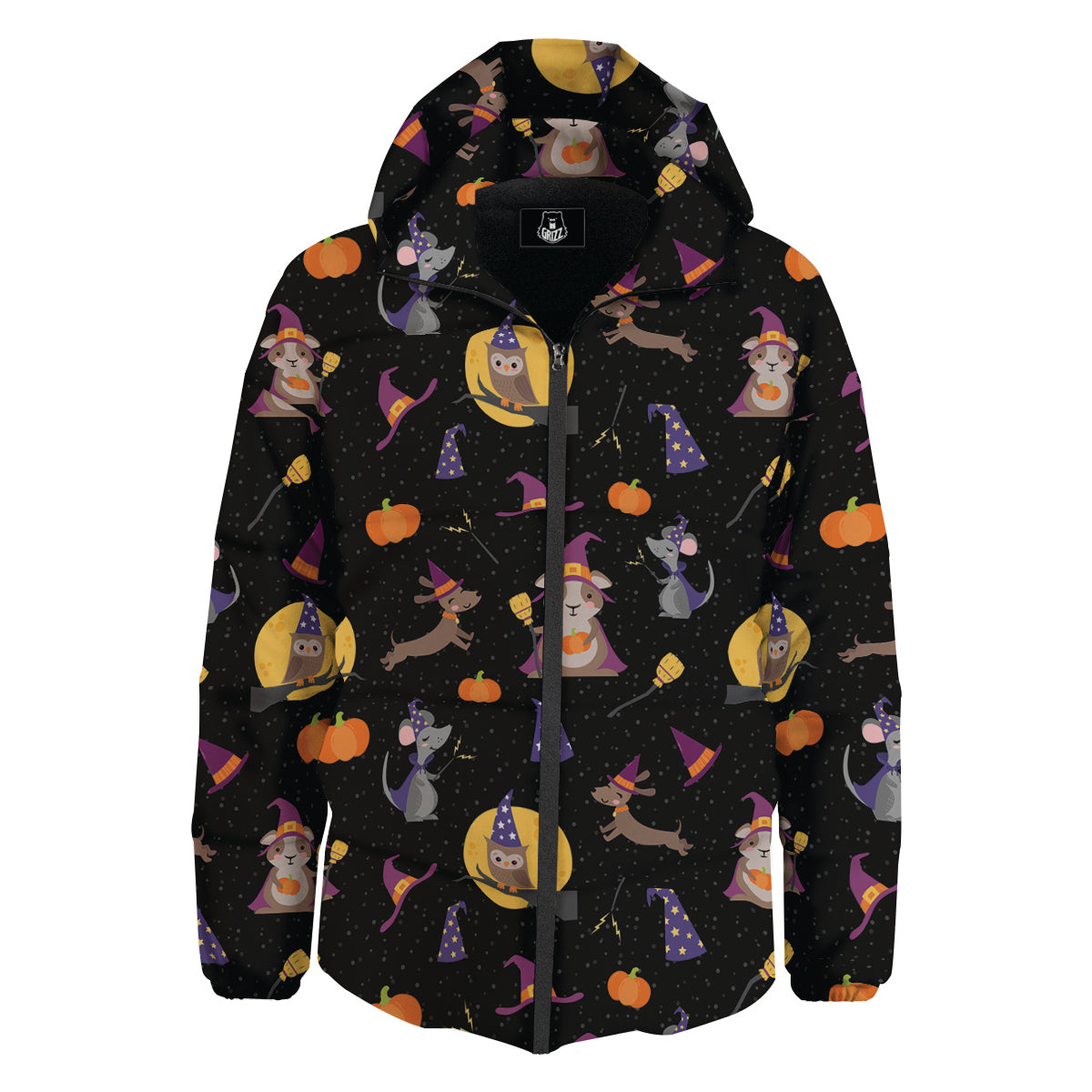 Wizard Animal Print Pattern Down Jacket-grizzshop