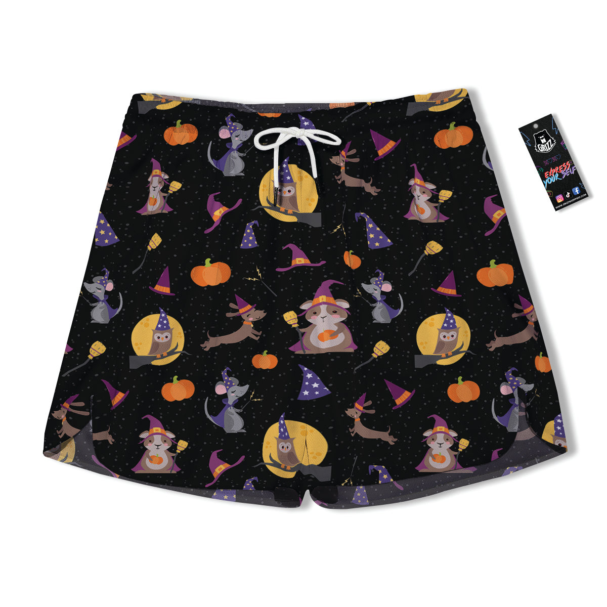 Wizard Animal Print Pattern Men's Running Shorts-grizzshop