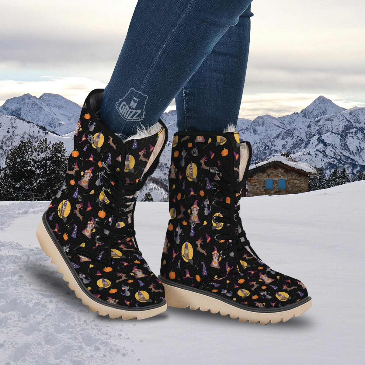 Wizard Animal Print Pattern Snow Boots-grizzshop
