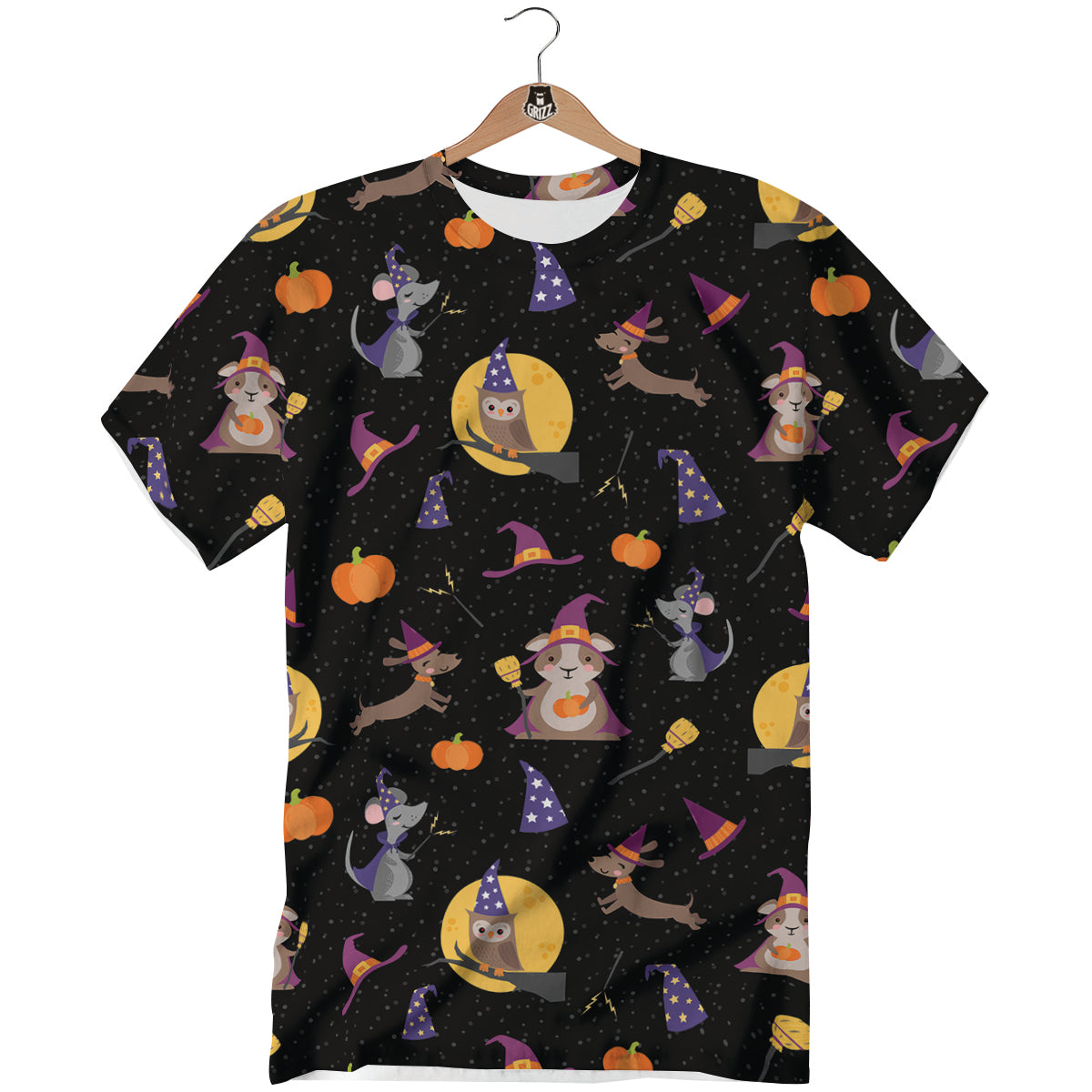 Wizard Animal Print Pattern T-Shirt-grizzshop