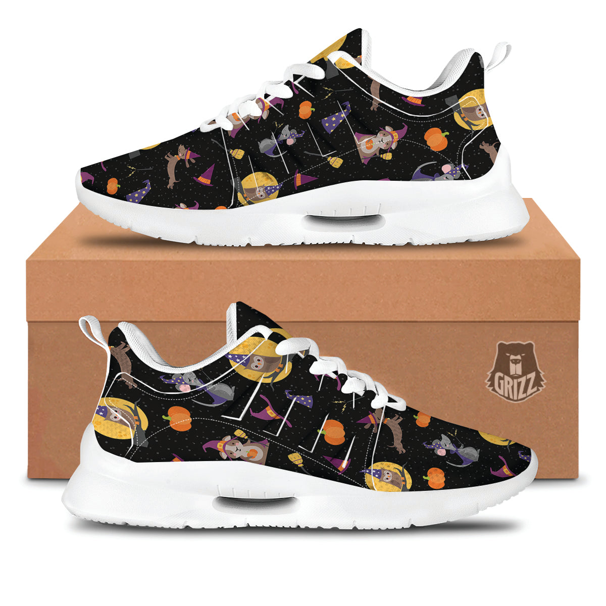 Wizard Animal Print Pattern Tennis Shoes-grizzshop