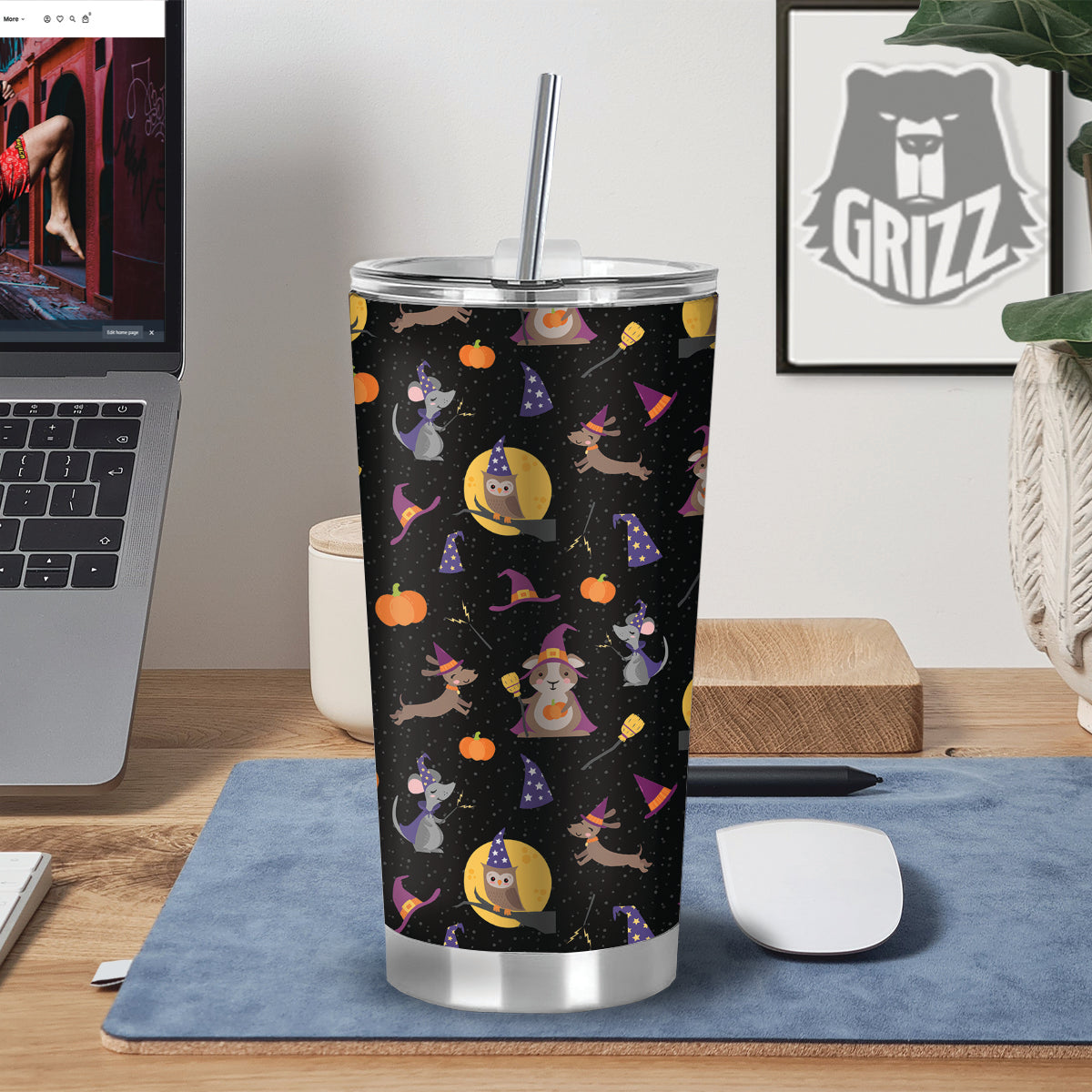 Wizard Animal Print Pattern Tumbler-grizzshop