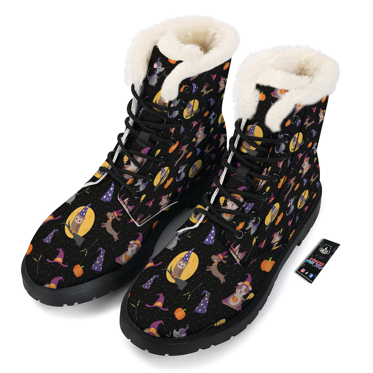 Wizard Animal Print Pattern Winter Boots-grizzshop