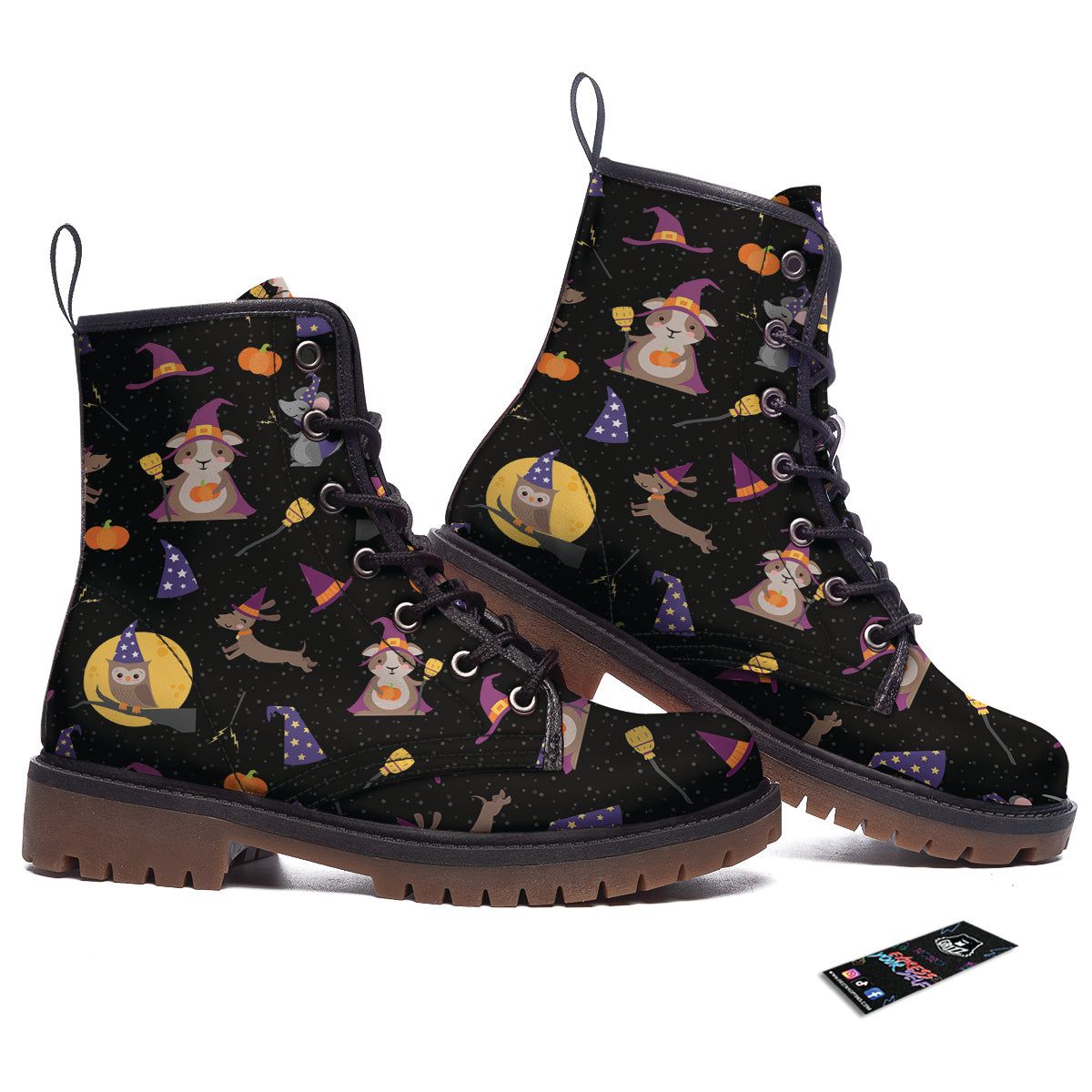 Wizard Animal Print Pattern Work Boots-grizzshop