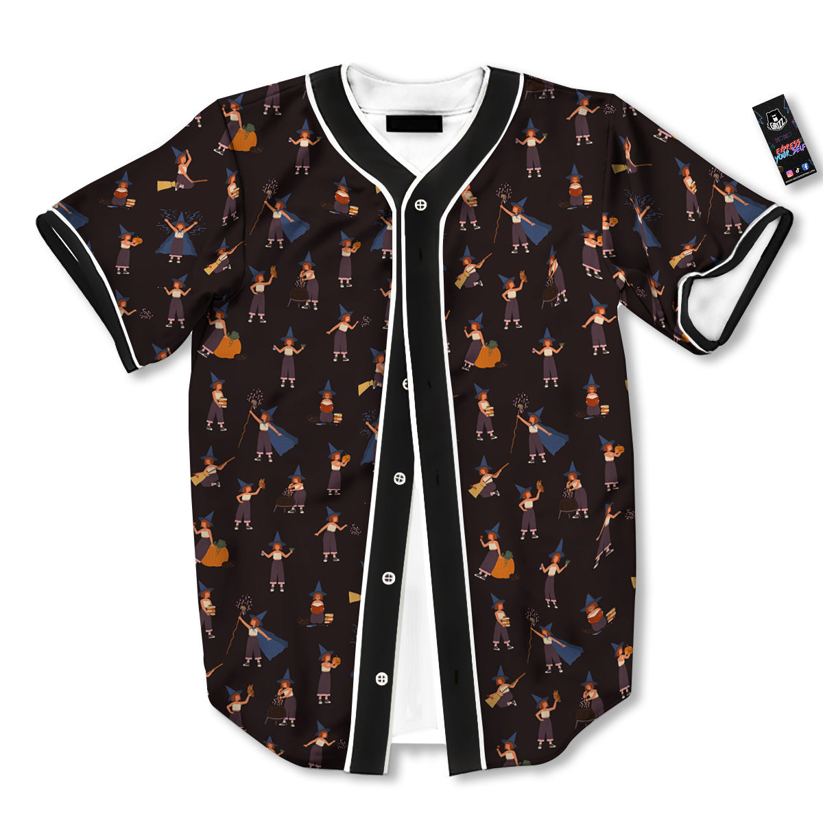 Wizard Cute Print Pattern Baseball Jersey-grizzshop