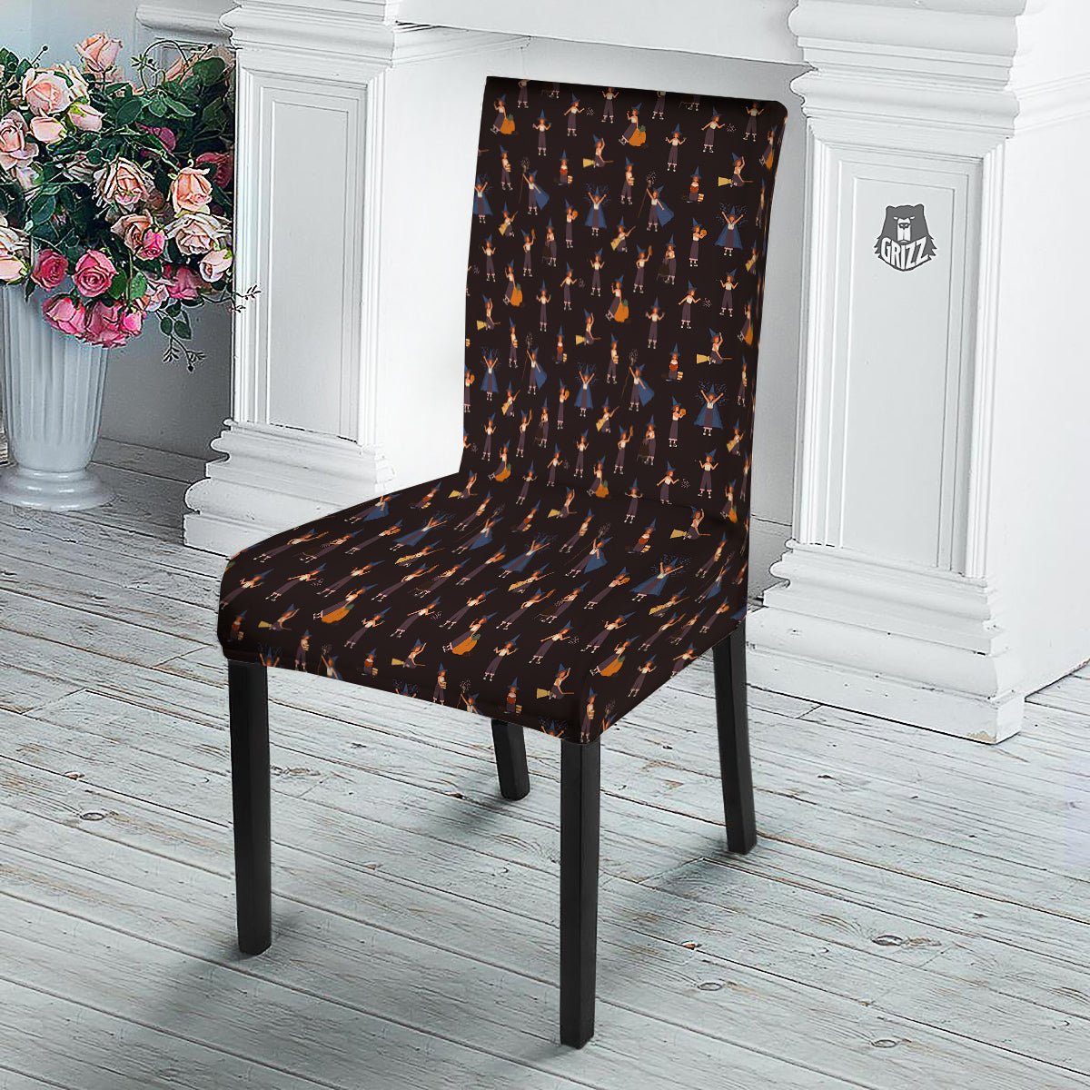 Wizard Cute Print Pattern Dining Chair Slipcover-grizzshop