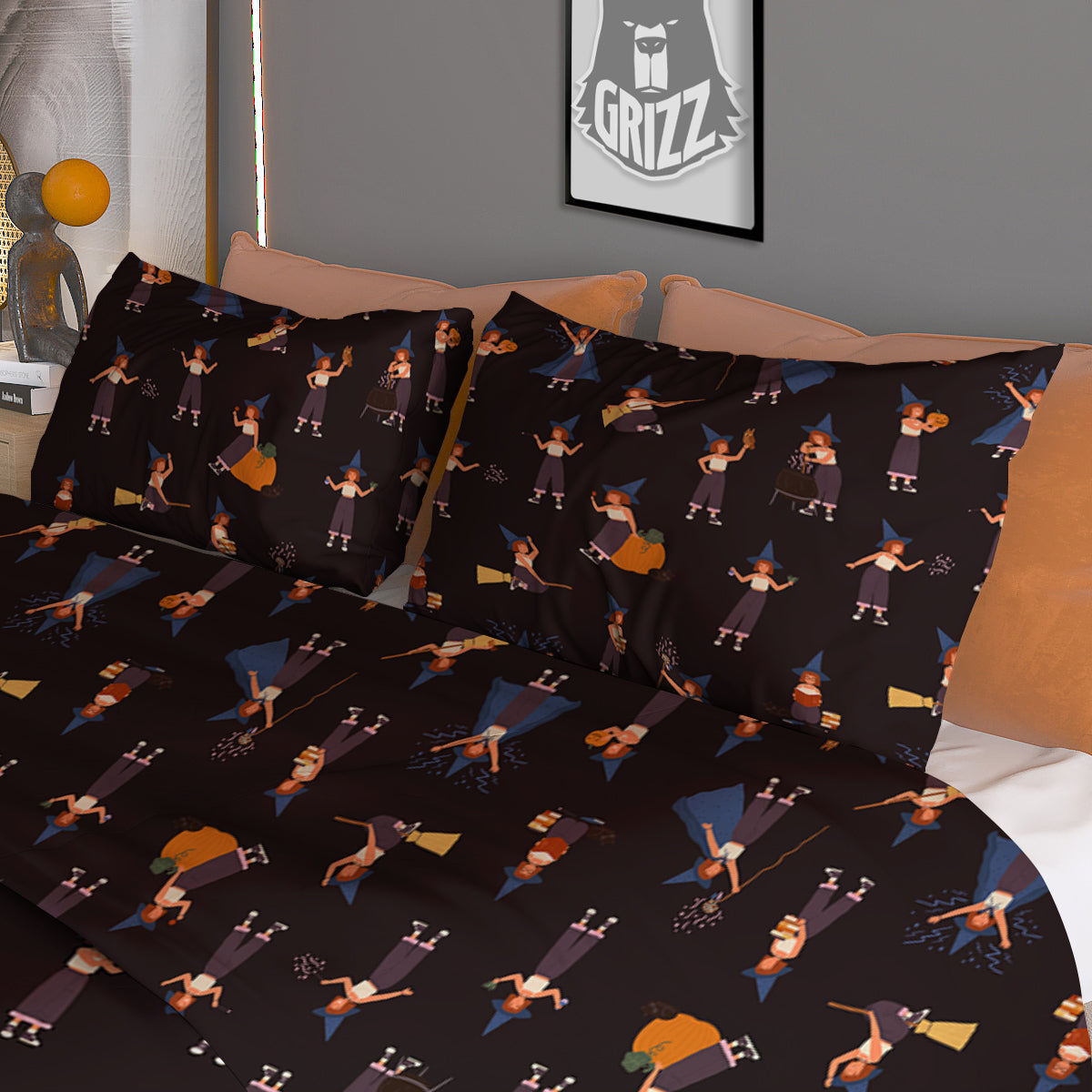 Wizard Cute Print Pattern Duvet Cover Bedding Set-grizzshop
