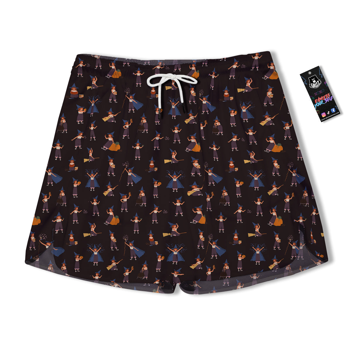 Wizard Cute Print Pattern Men's Running Shorts-grizzshop