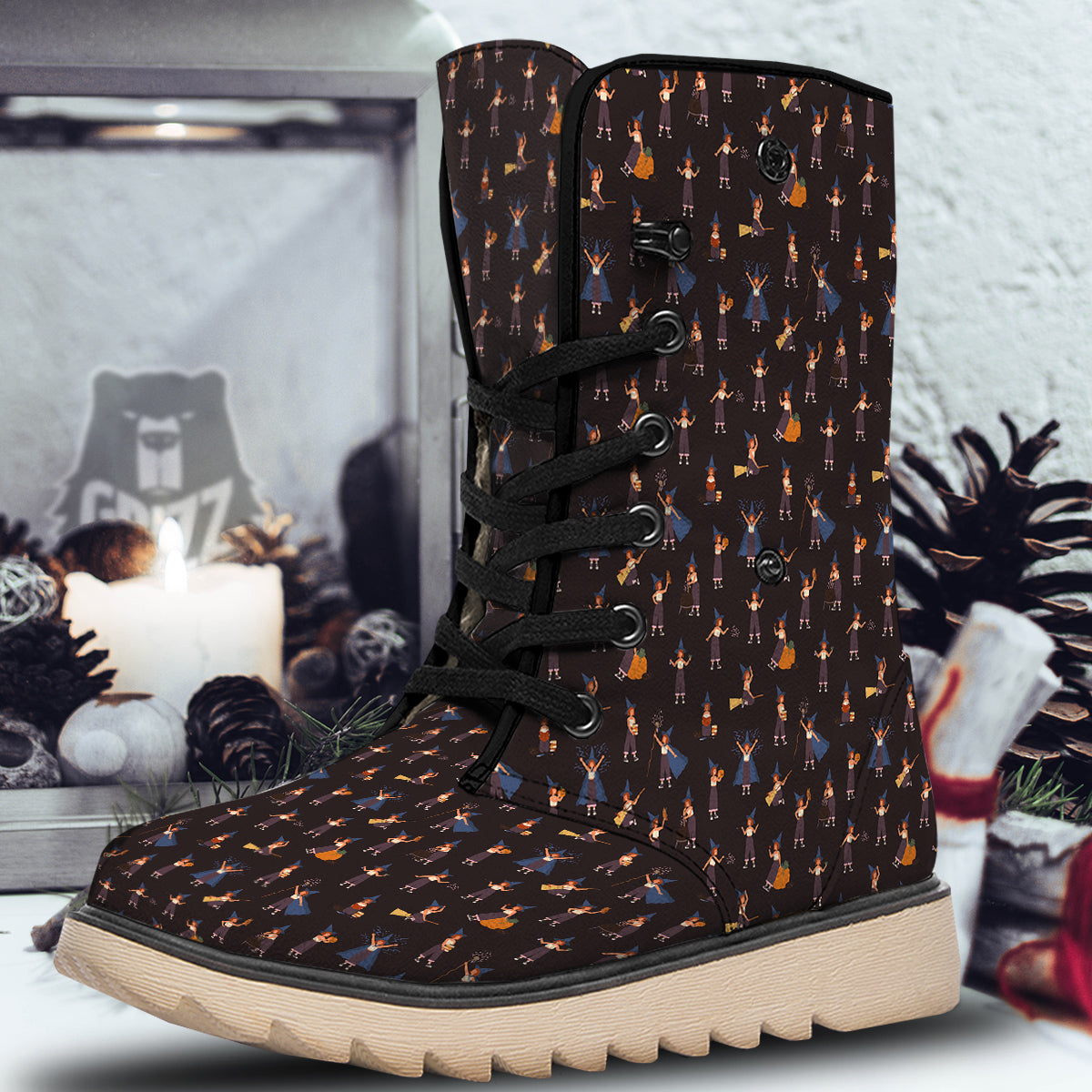 Wizard Cute Print Pattern Snow Boots-grizzshop