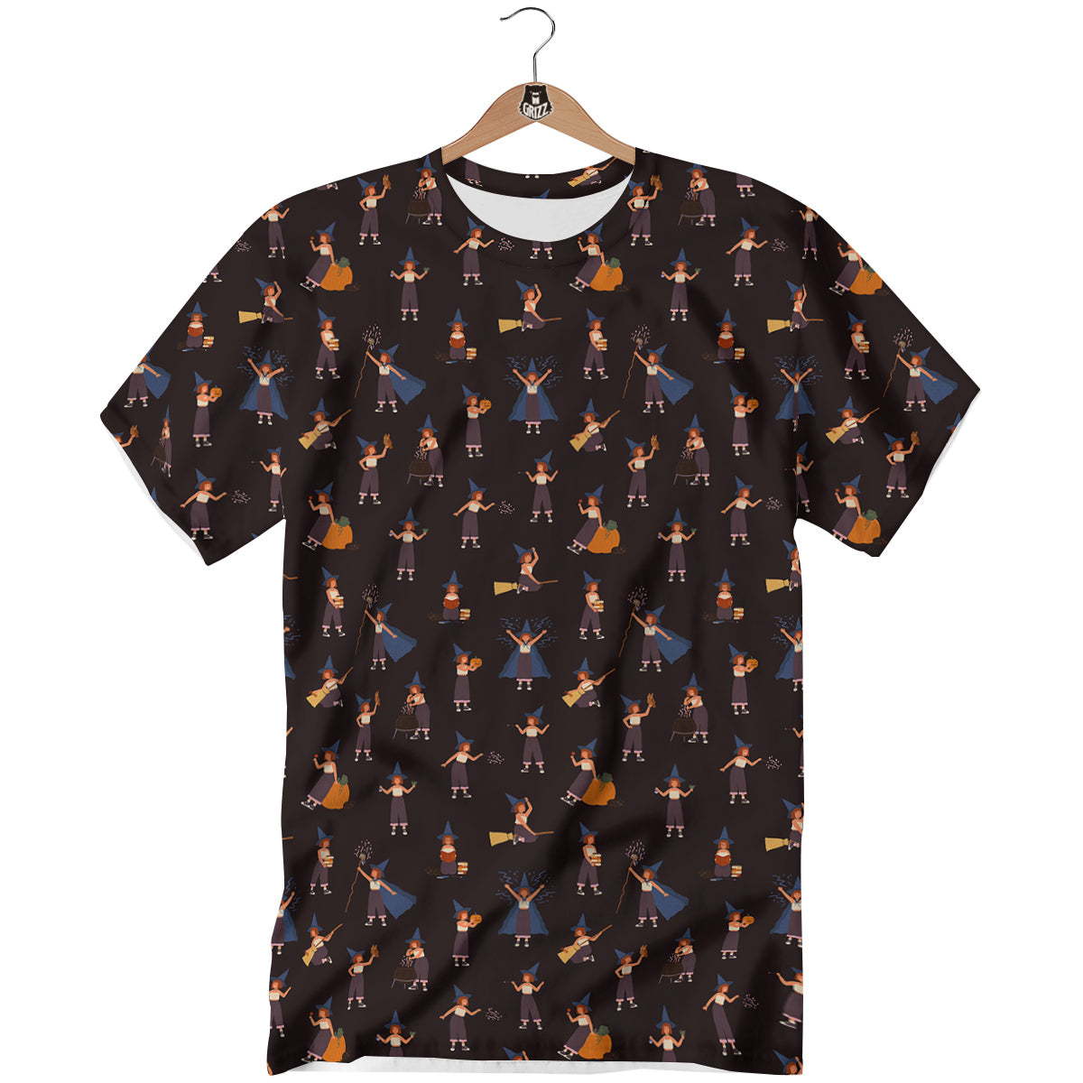 Wizard Cute Print Pattern T-Shirt-grizzshop