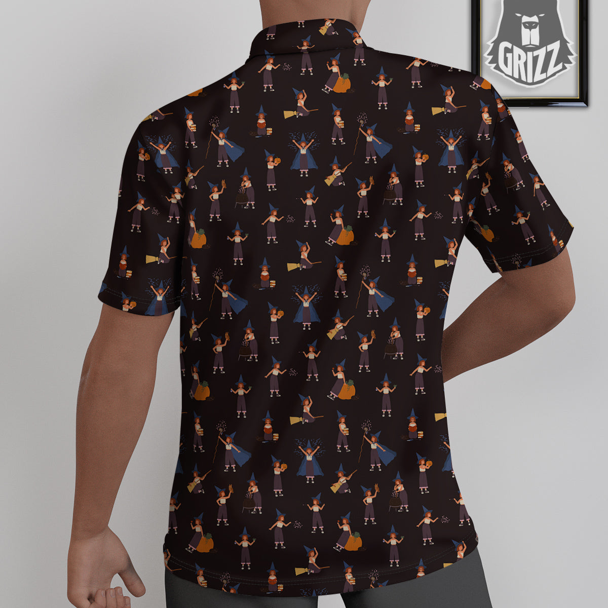 Wizard Cute Print Pattern Untucked Shirts-grizzshop