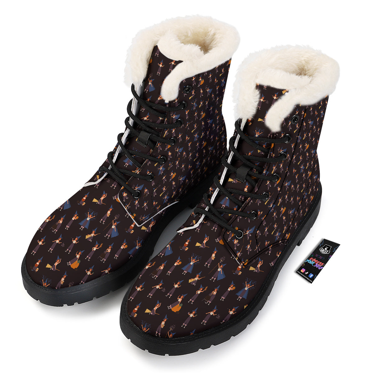 Wizard Cute Print Pattern Winter Boots-grizzshop