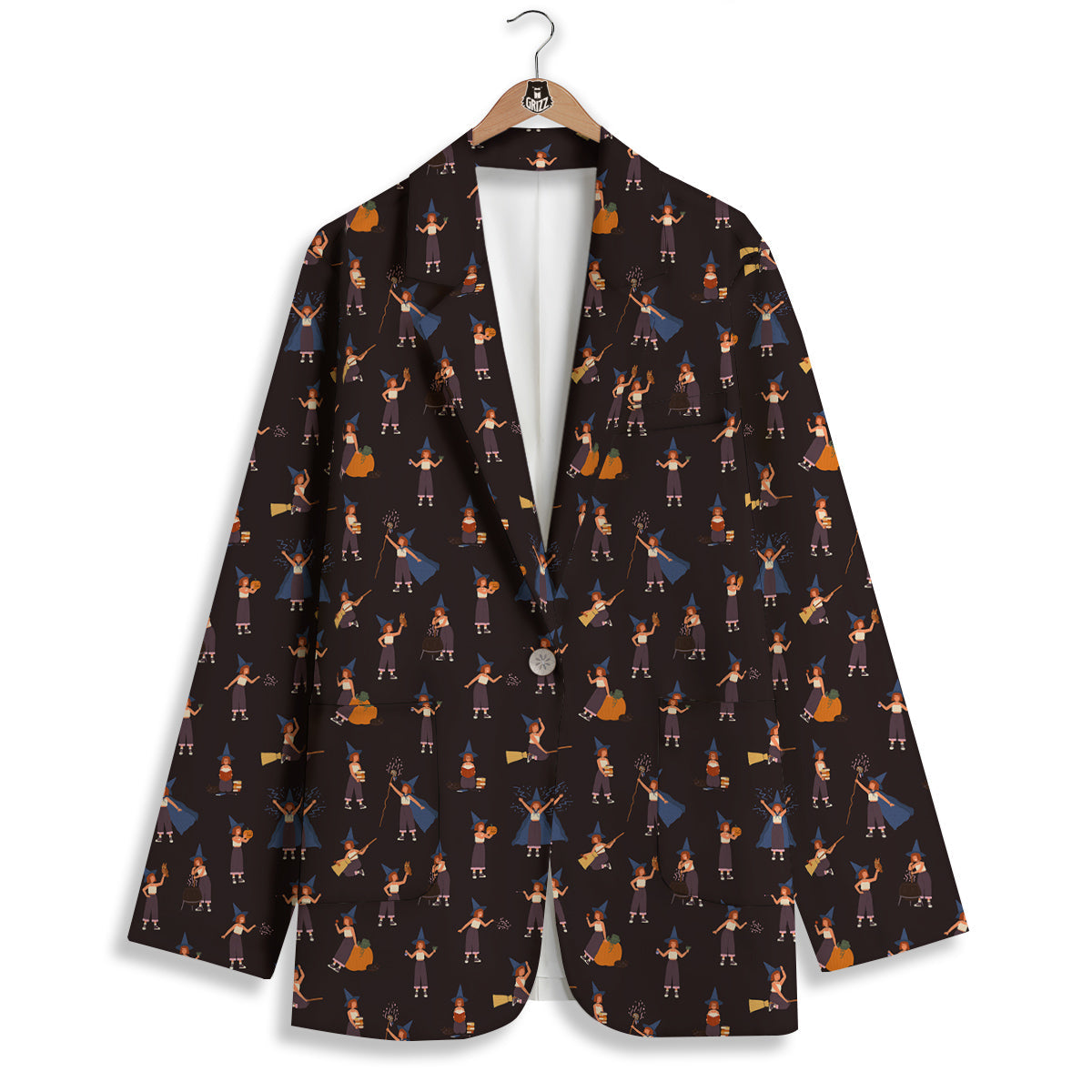 Wizard Cute Print Pattern Women's Blazer-grizzshop