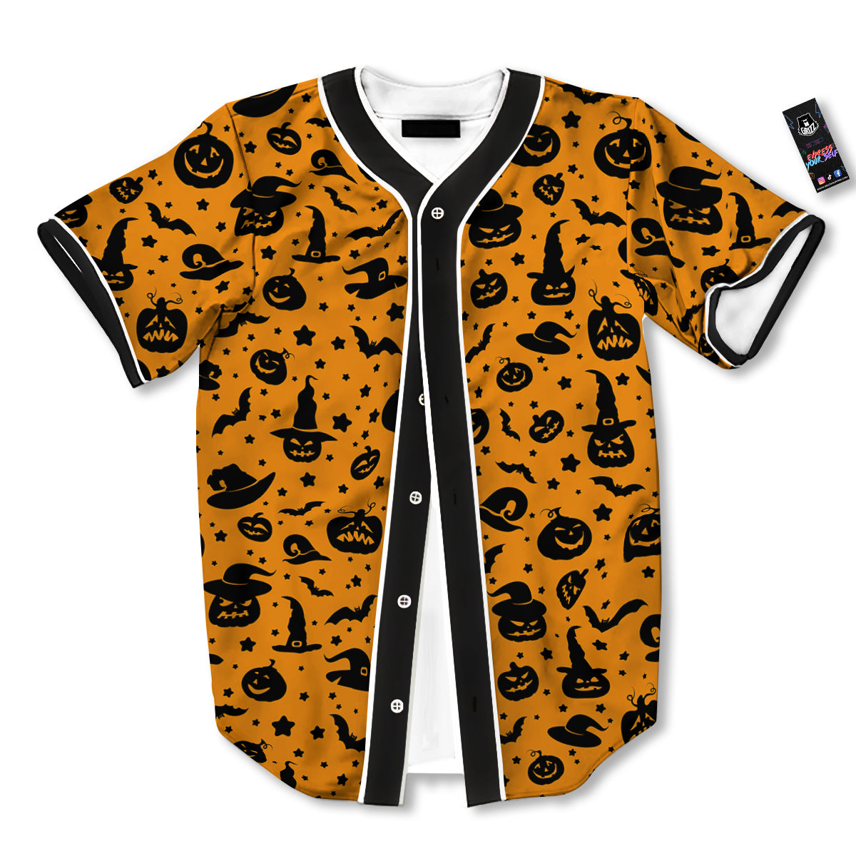 Wizard Halloween Print Pattern Baseball Jersey-grizzshop