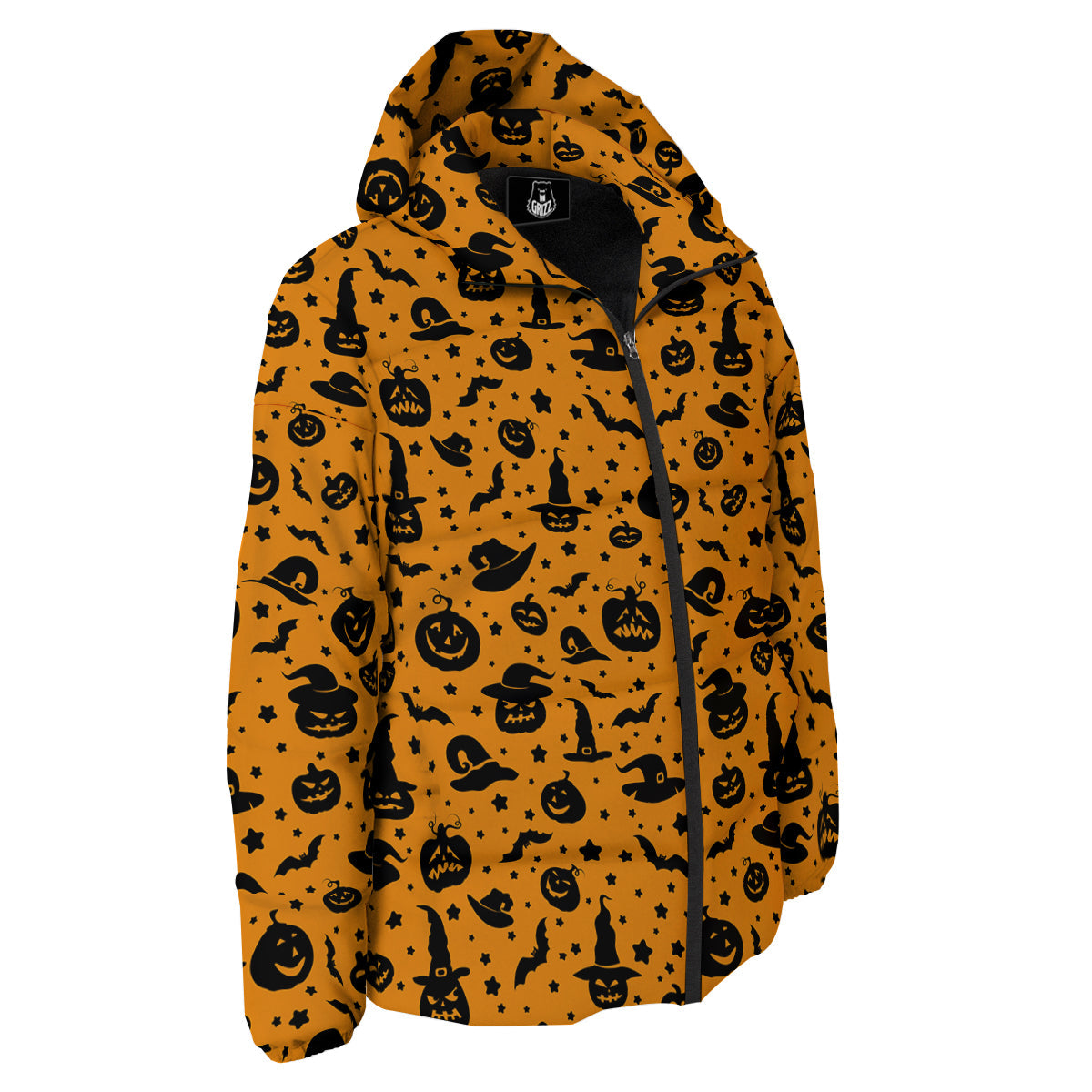 Wizard Halloween Print Pattern Down Jacket-grizzshop