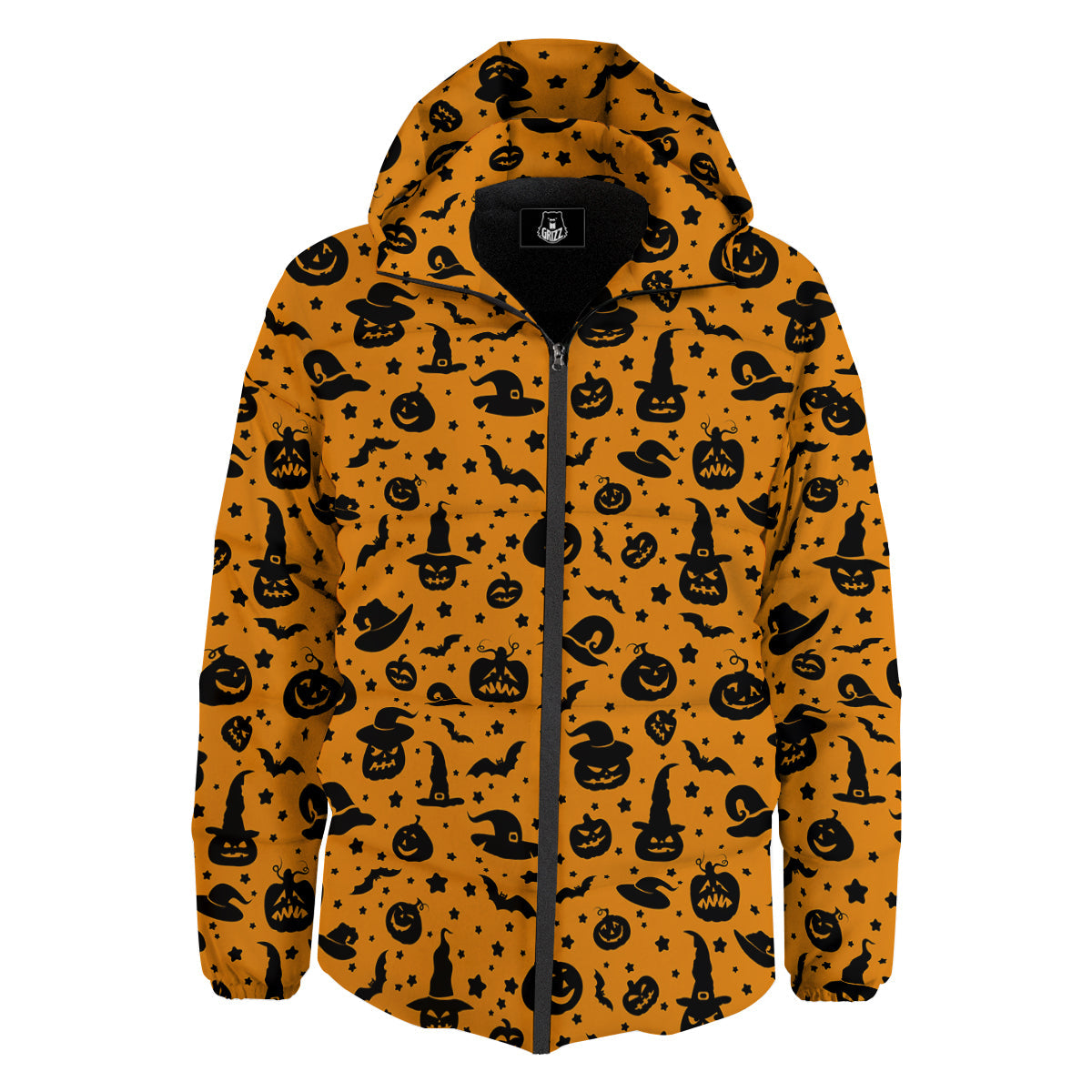 Wizard Halloween Print Pattern Down Jacket-grizzshop