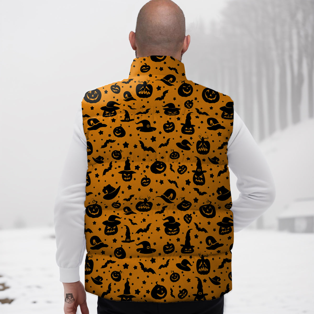 Wizard Halloween Print Pattern Down Vest