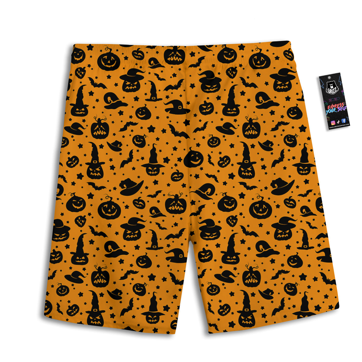 Wizard Halloween Print Pattern Men's Athletic Shorts