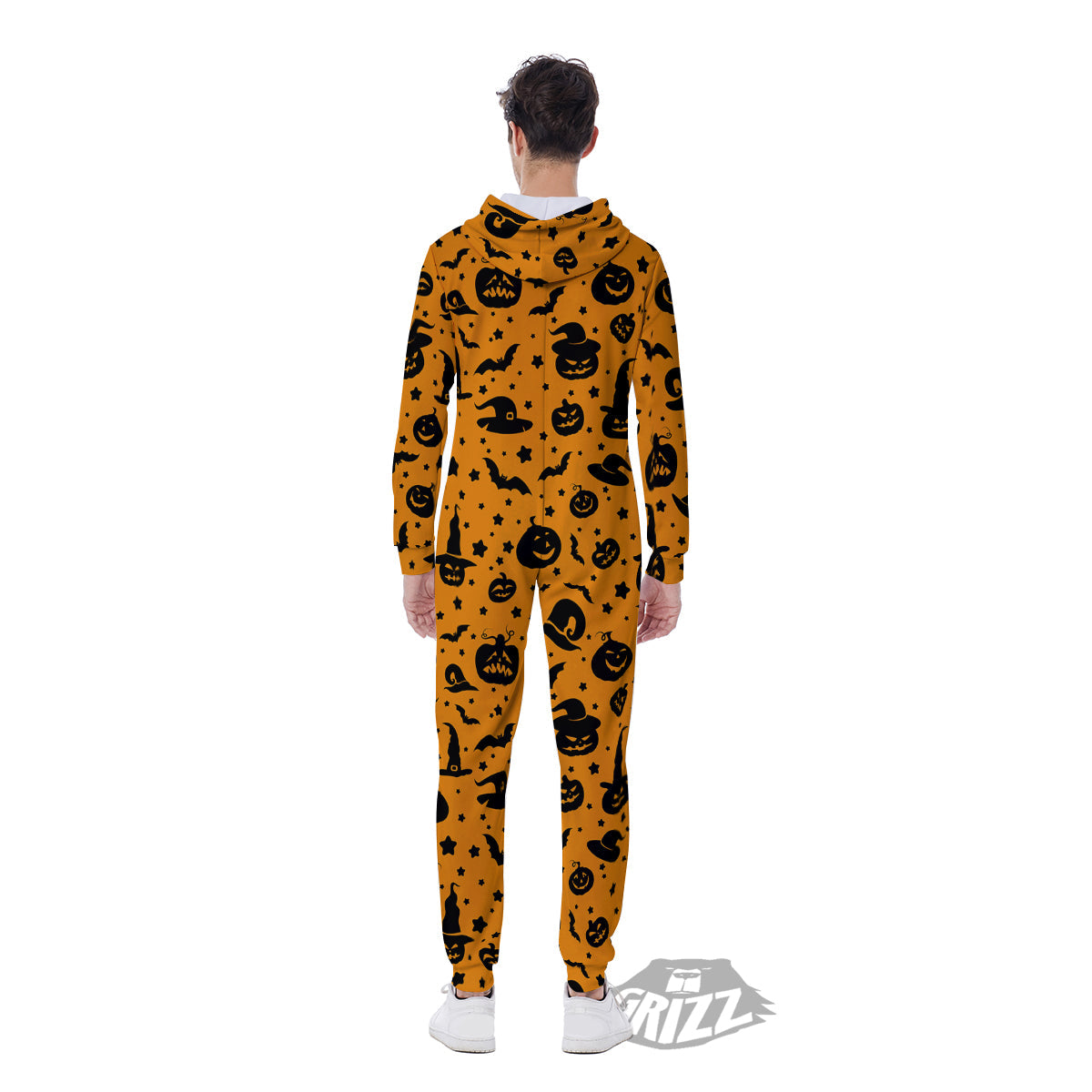 Wizard Halloween Print Pattern Men's Jumpsuit-grizzshop