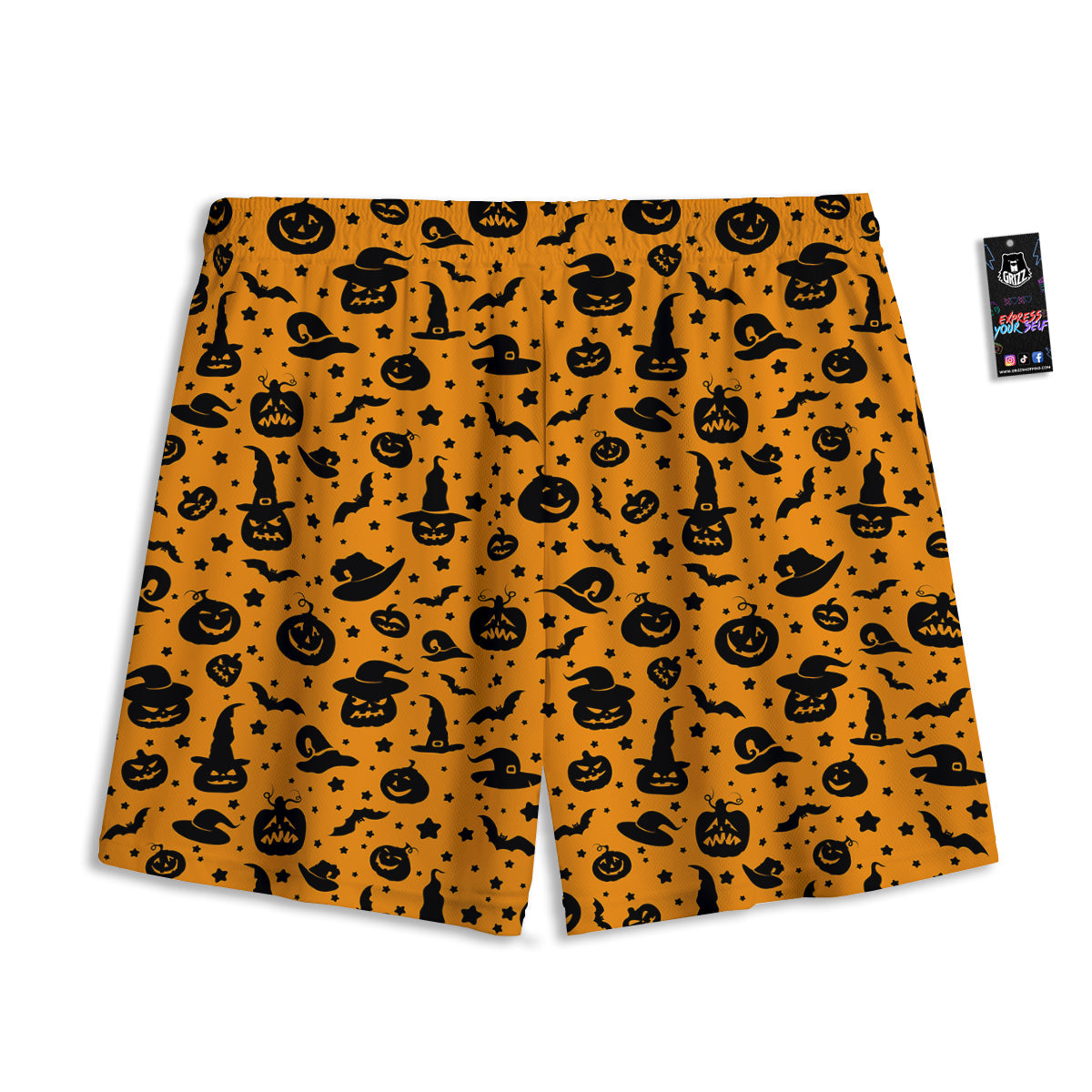 Wizard Halloween Print Pattern Mesh Shorts