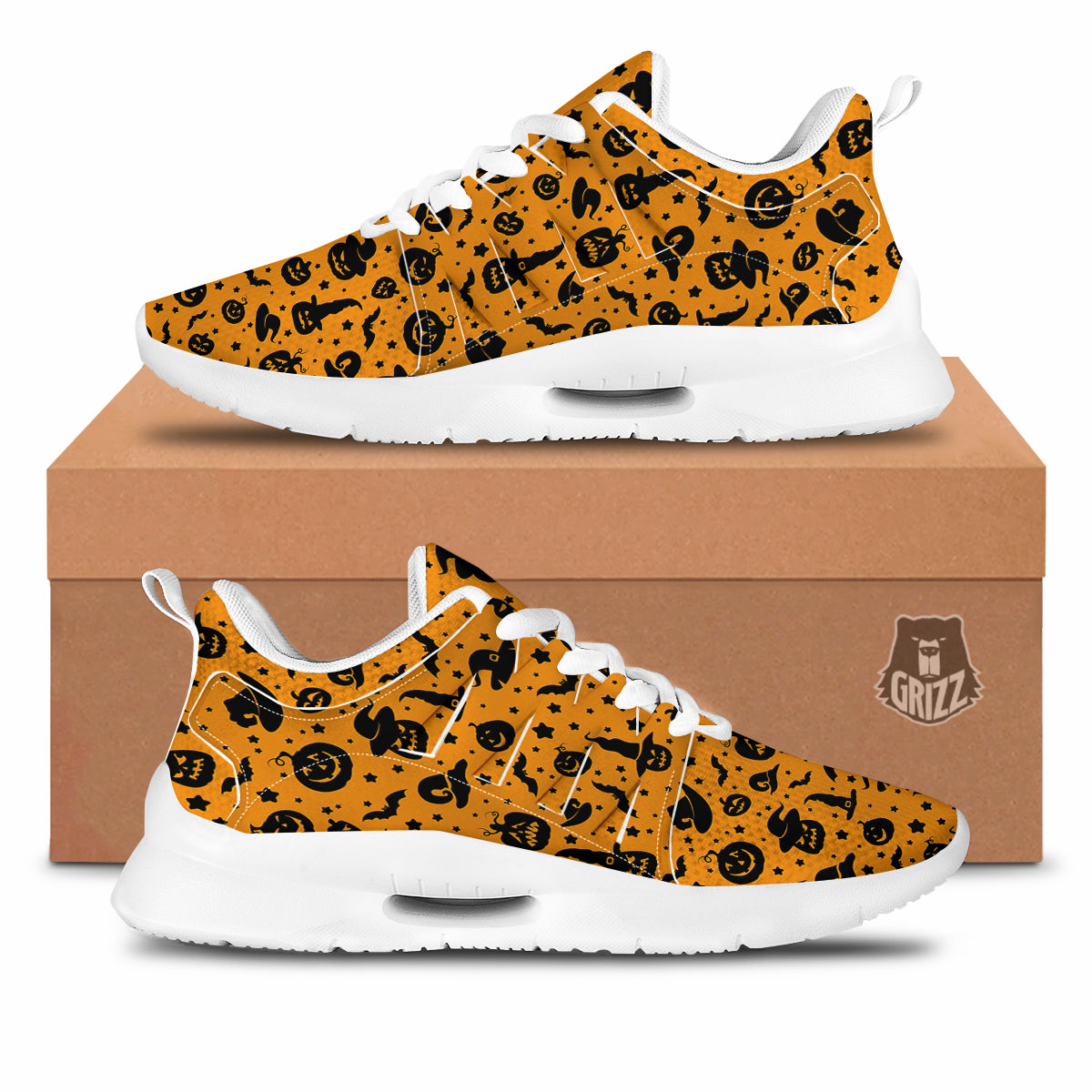 Wizard Halloween Print Pattern Tennis Shoes-grizzshop