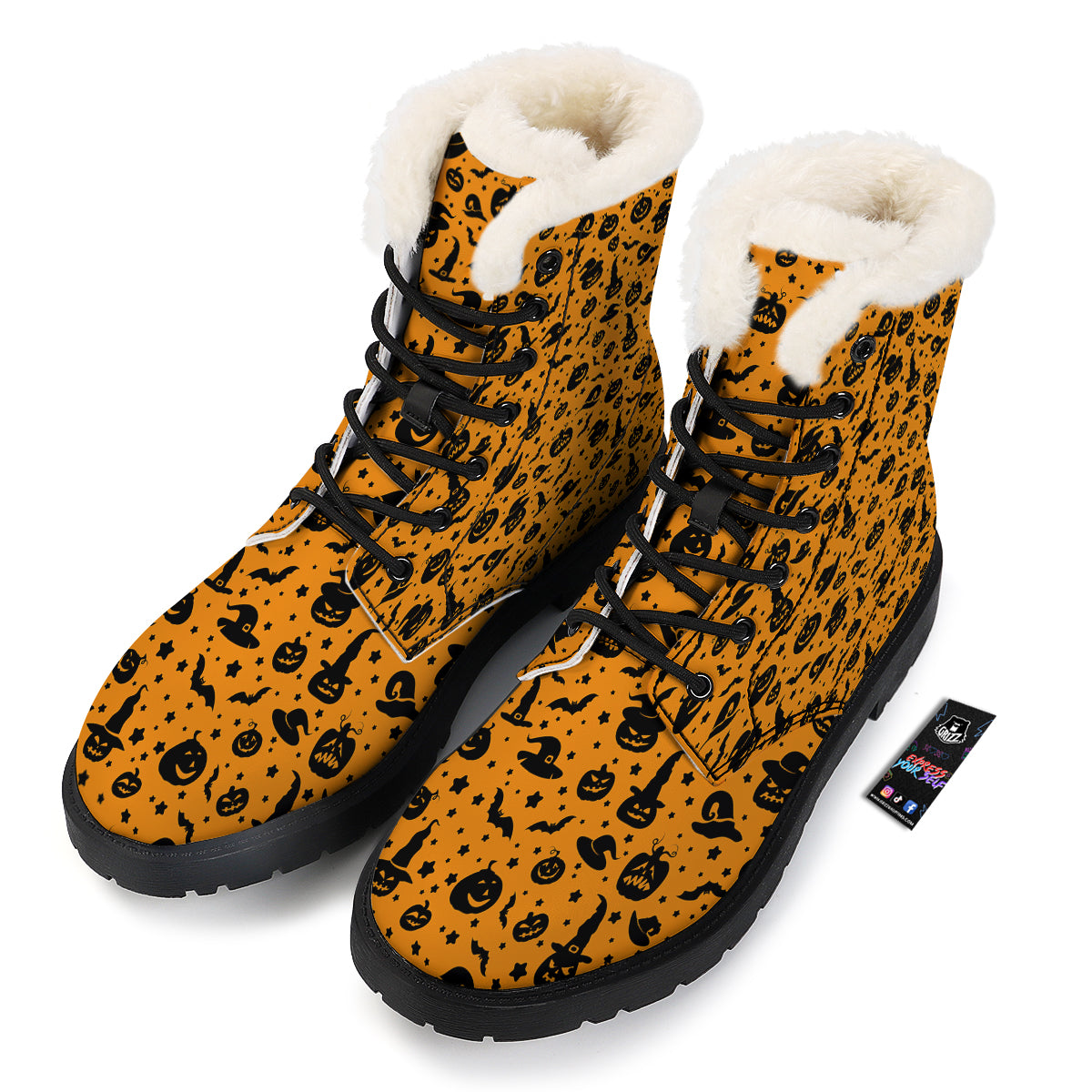 Wizard Halloween Print Pattern Winter Boots-grizzshop