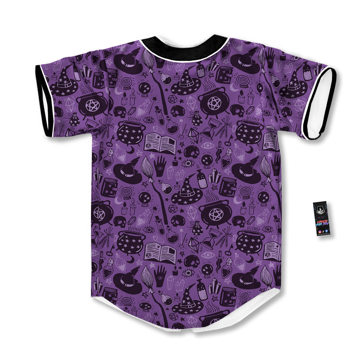 Wizard Magic Print Pattern Baseball Jersey-grizzshop