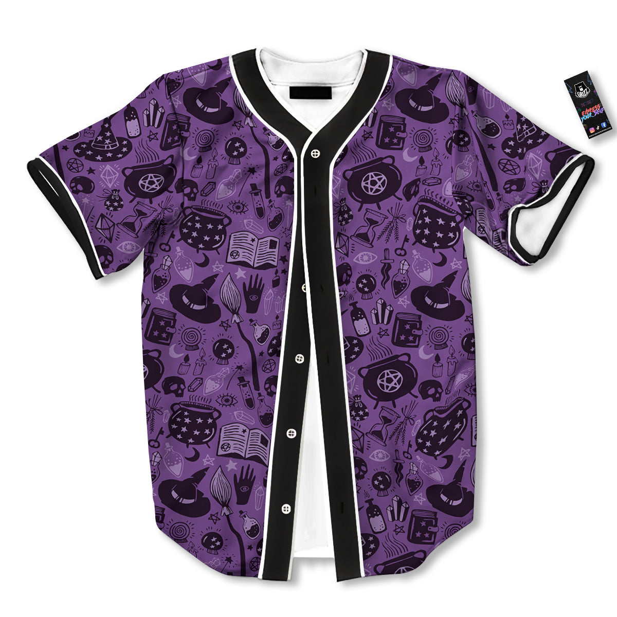 Wizard Magic Print Pattern Baseball Jersey-grizzshop