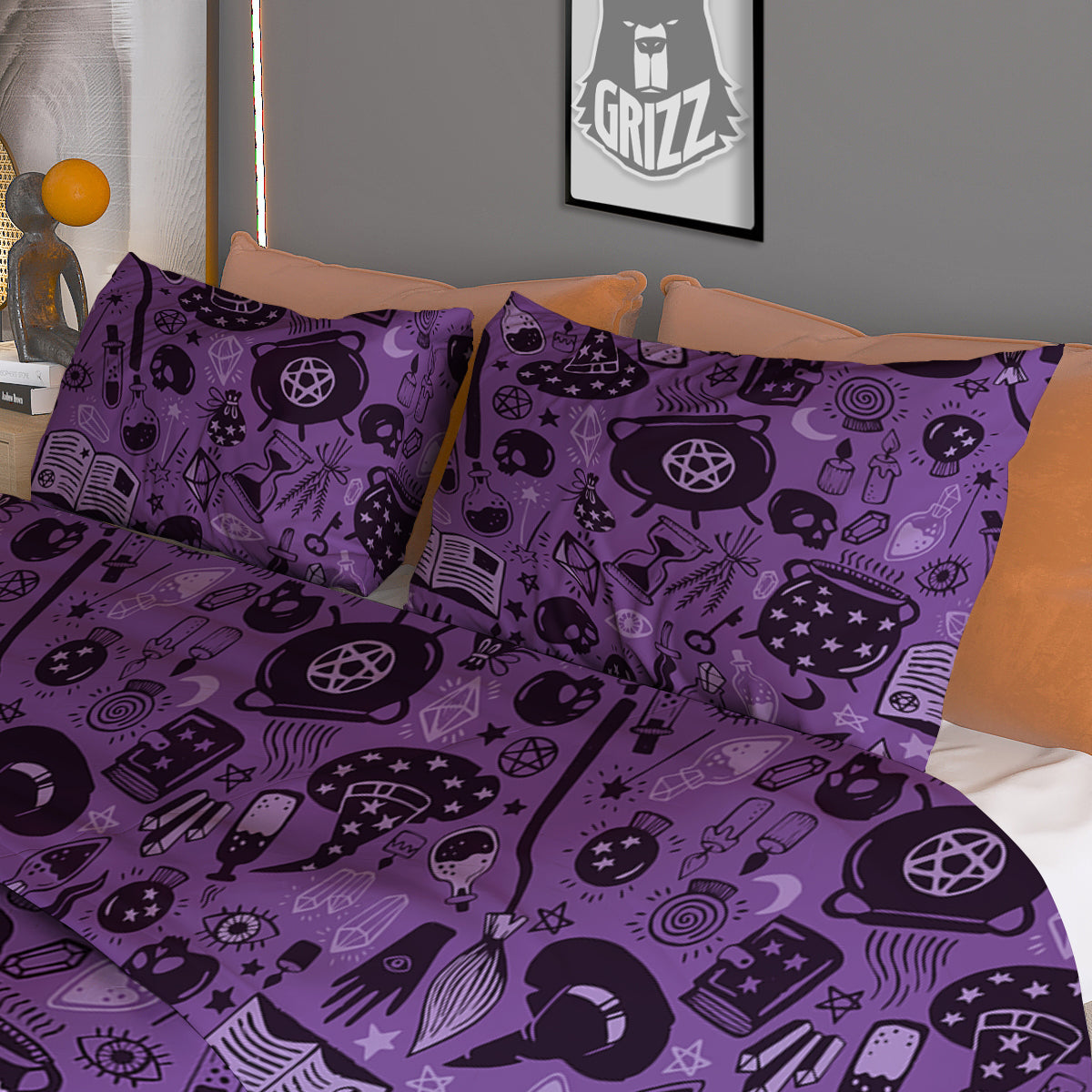 Wizard Magic Print Pattern Duvet Cover Bedding Set-grizzshop