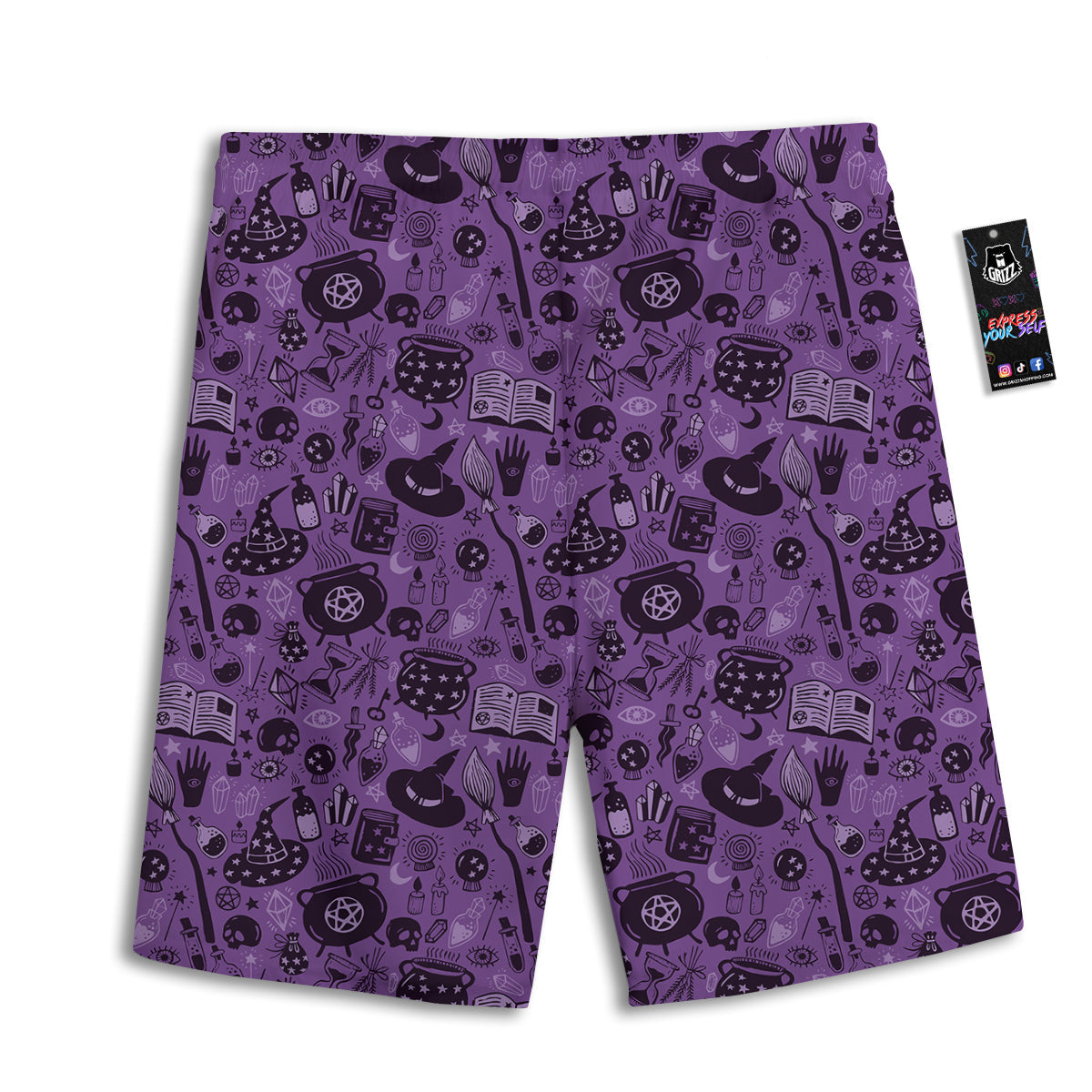 Wizard Magic Print Pattern Men's Athletic Shorts-grizzshop
