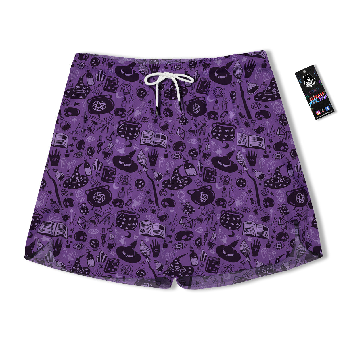 Wizard Magic Print Pattern Men's Running Shorts-grizzshop