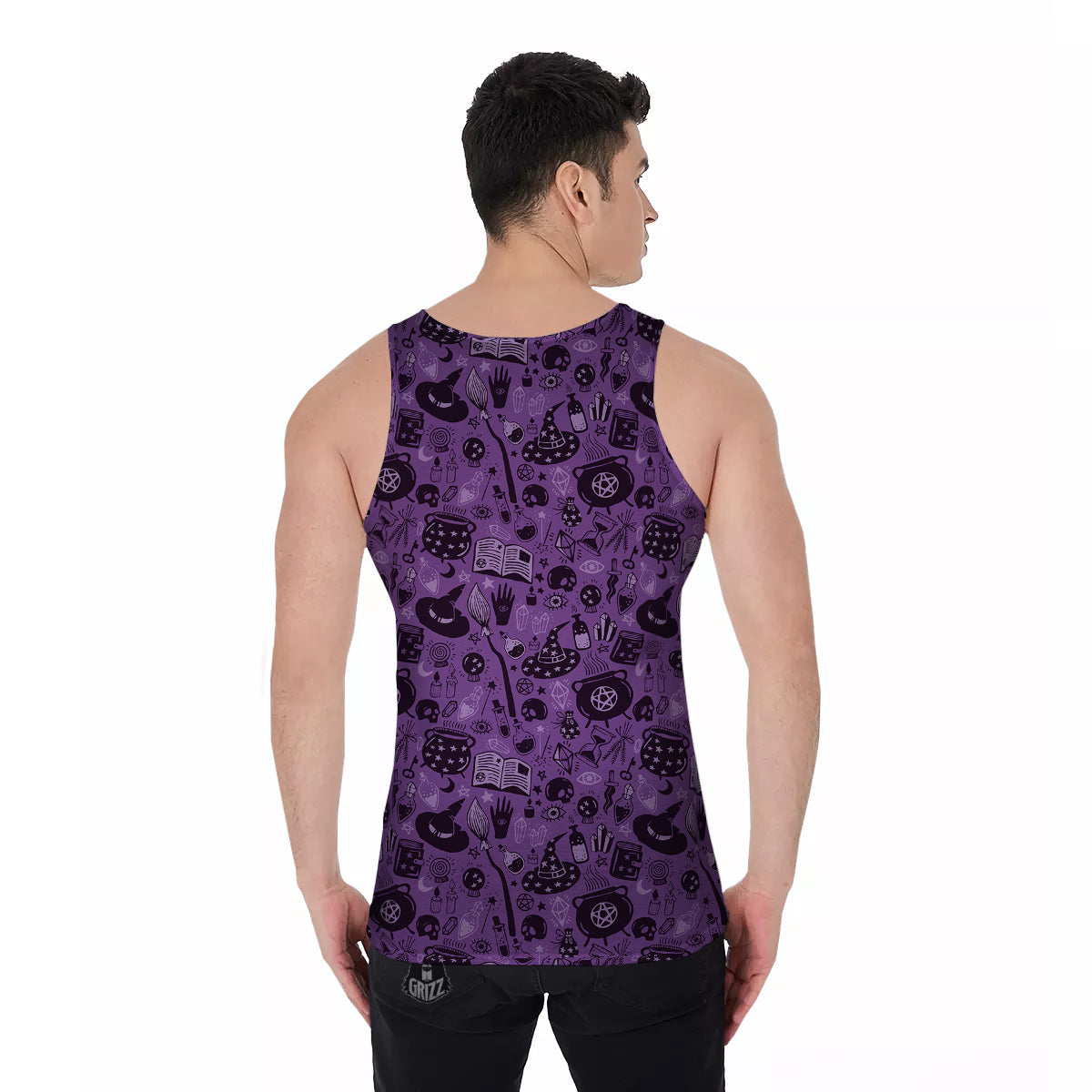 Wizard Magic Print Pattern Men's Tank Top-grizzshop