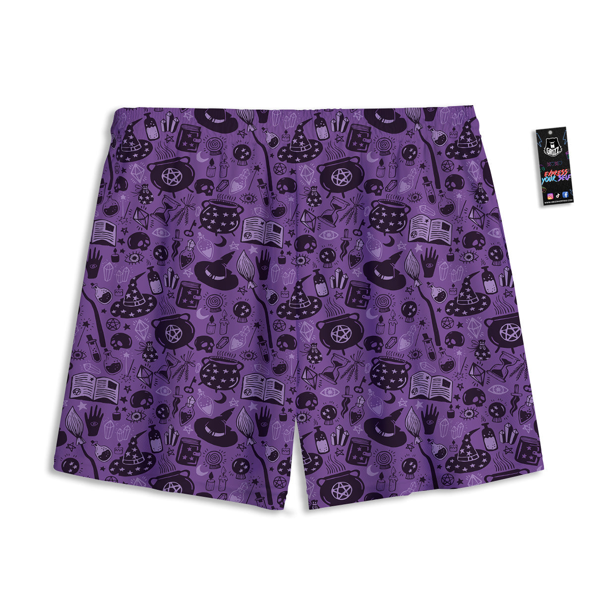 Wizard Magic Print Pattern Mesh Shorts-grizzshop