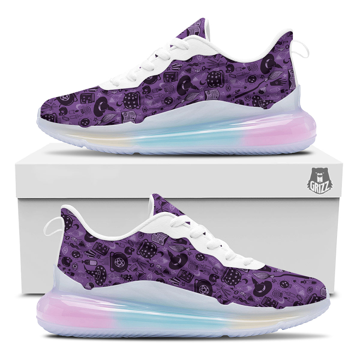 Wizard Magic Print Pattern Running Sneakers-grizzshop