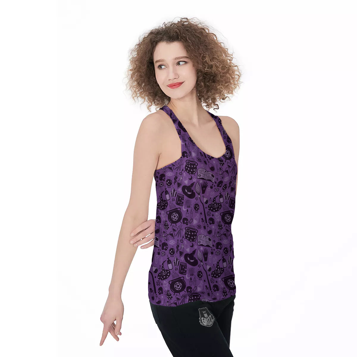 Wizard Magic Print Pattern Women's Racerback Tank Top-grizzshop