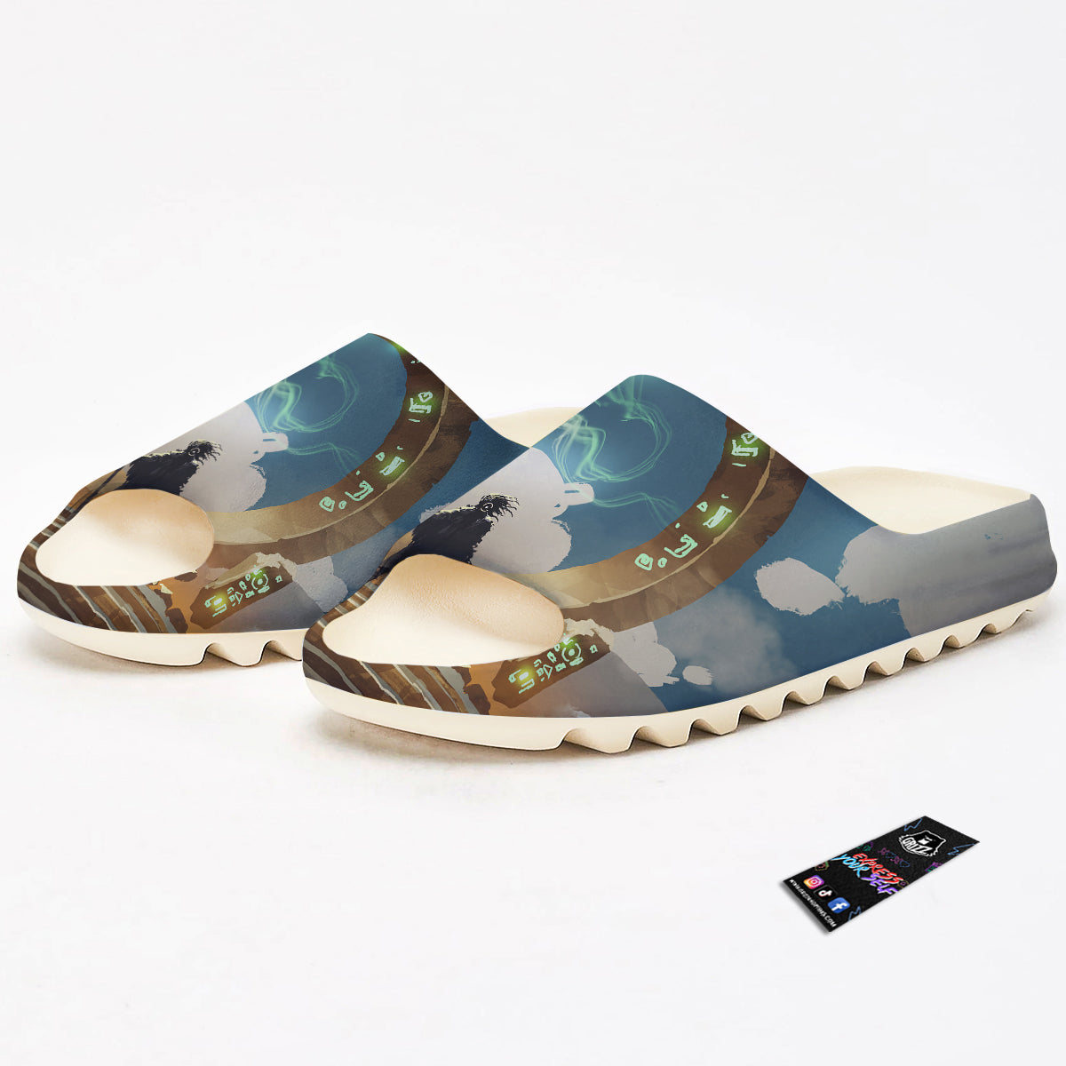 Wizard And Gate Print Sandals
