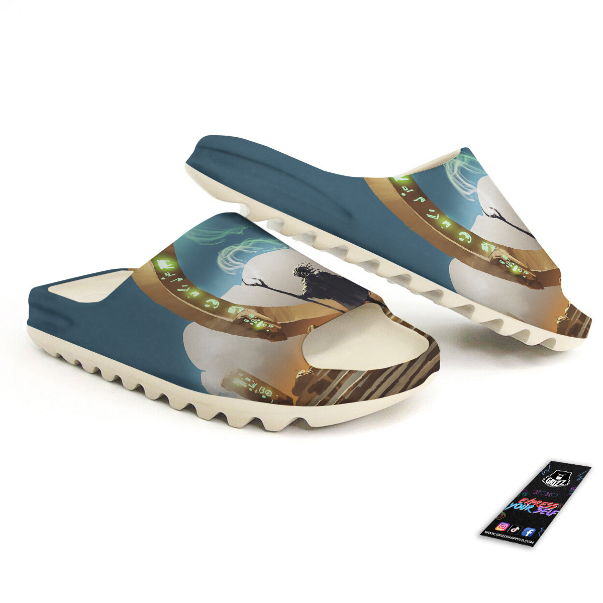 Wizard And Gate Print Sandals