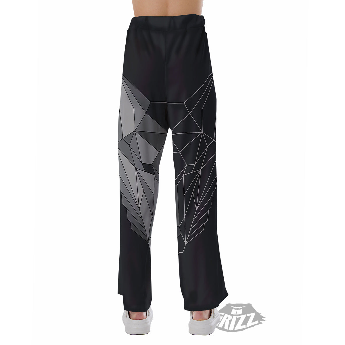 Wolf Geometric Dark Print Pajama Pants-grizzshop