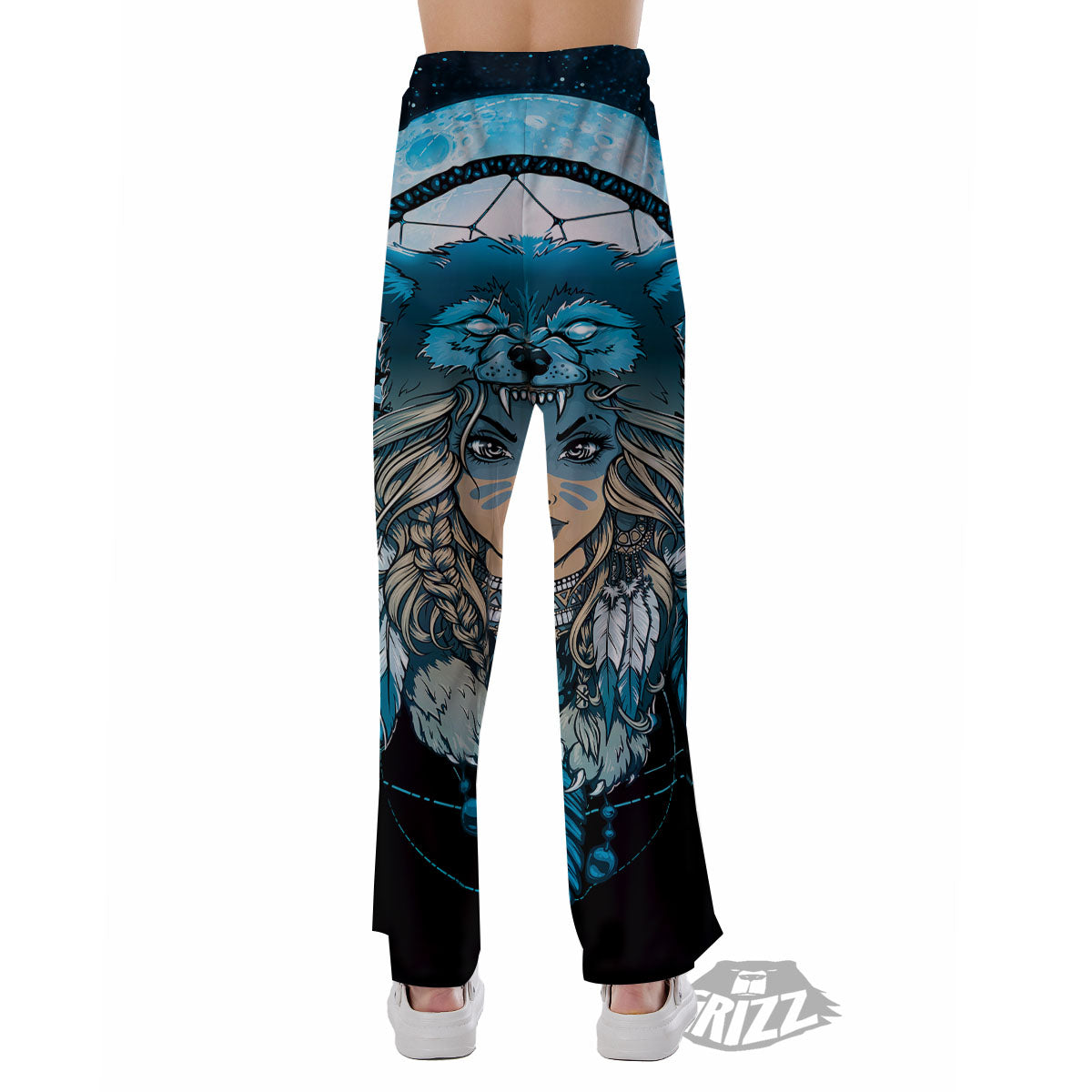 Wolf Girl Native American Print Pajama Pants-grizzshop